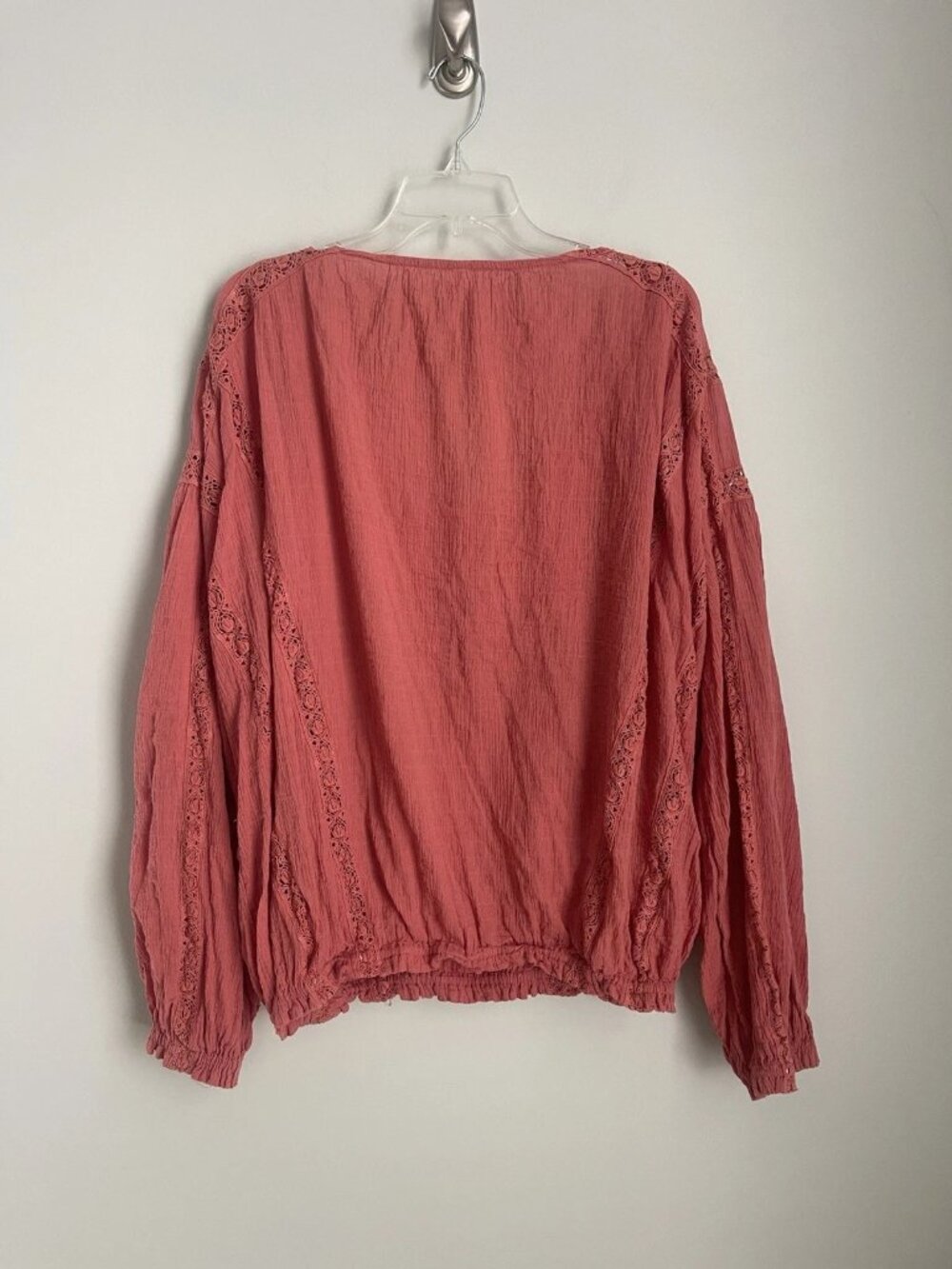 Free People Maria Maria Embroidered Athena Terracotta Gauze Blouson Sleeve - Picture 3 of 8